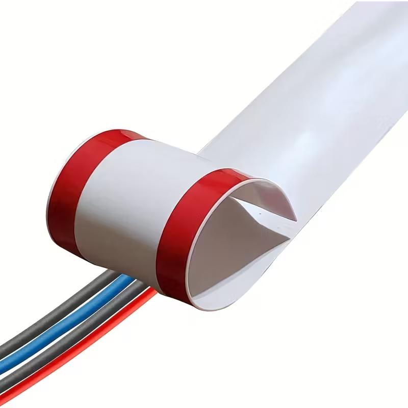 

1PC 1/3meters PVC Floor Cable Protector Self Adhesive Wire Cover Flexible Cable Duct Cord Hider For Home Office Desk TV Computer 3.8cm&1m білий
