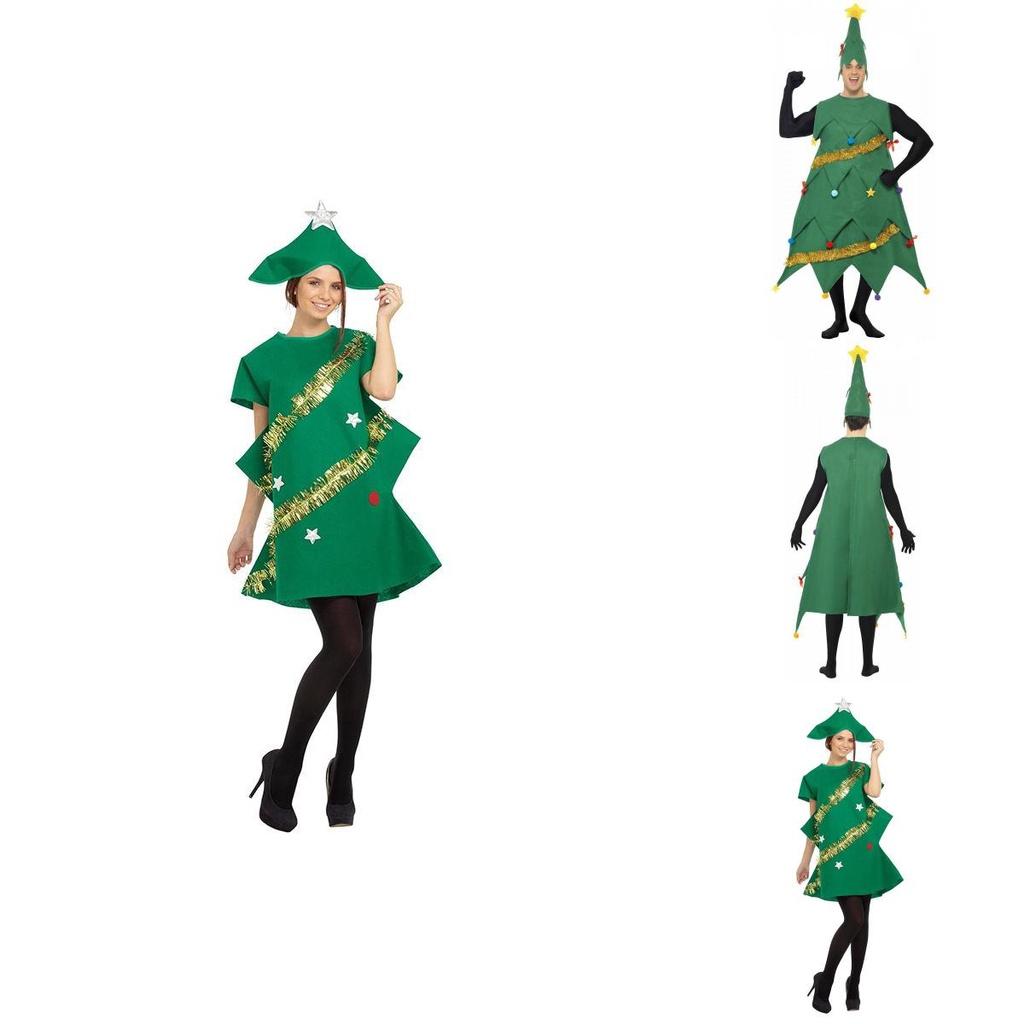 Stylish Men's Women's Christmas Tree Skirt Cosplay Outfit For Holiday Parties