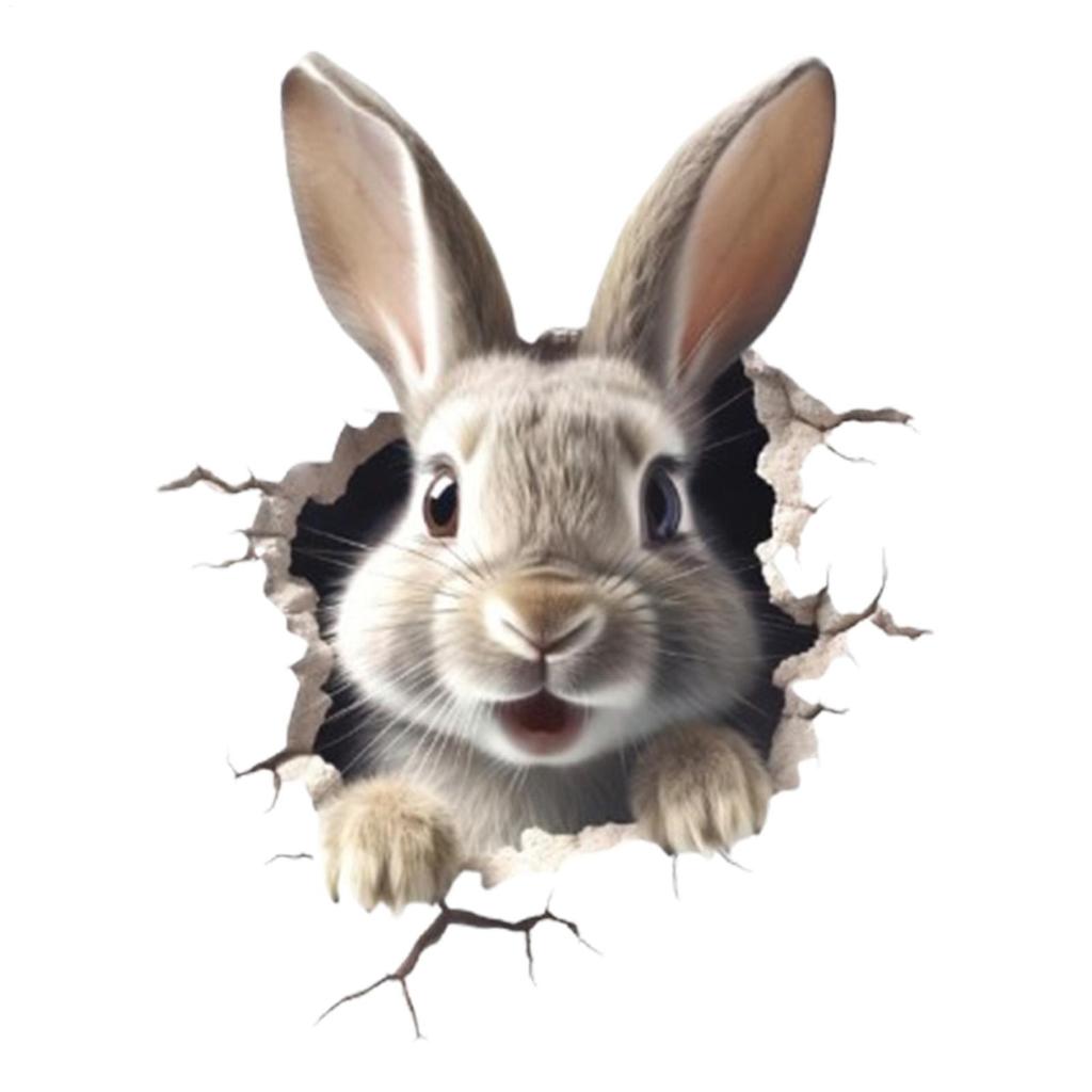 Rabbit Wall Decals Wall Art Animal Decor Nursery Wall Sticker Cute Cartoon Rabbit Sticker Kids Playroom Decoration for Bedroom