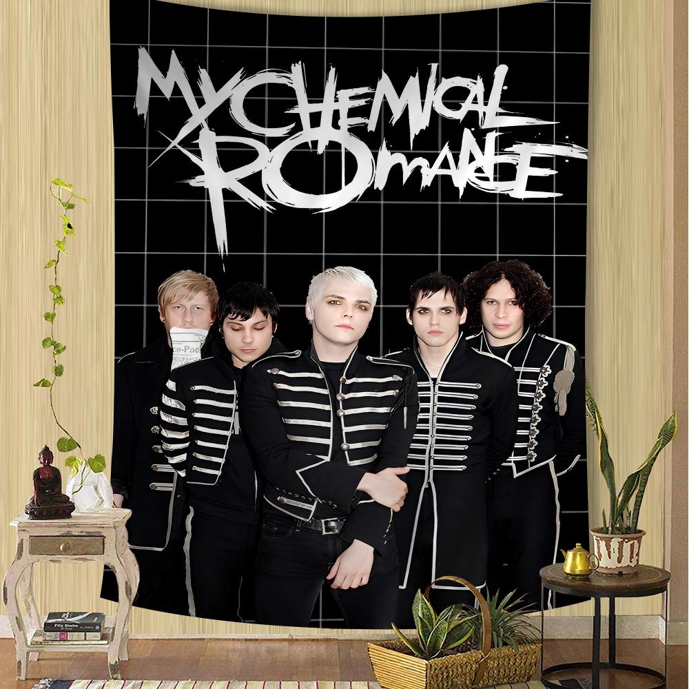 

My CChemical RRomance Band Printed Large Wall Tapestry Hanging Tarot Hippie Wall Rugs Dorm Cheap Hippie Wall Hanging 74x94cm(29x37in)