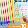 10pcs Simple Macaron/Transparent Teaching Stick Finger Design Handheld Teaching Pointer Whiteboard Pointer Students