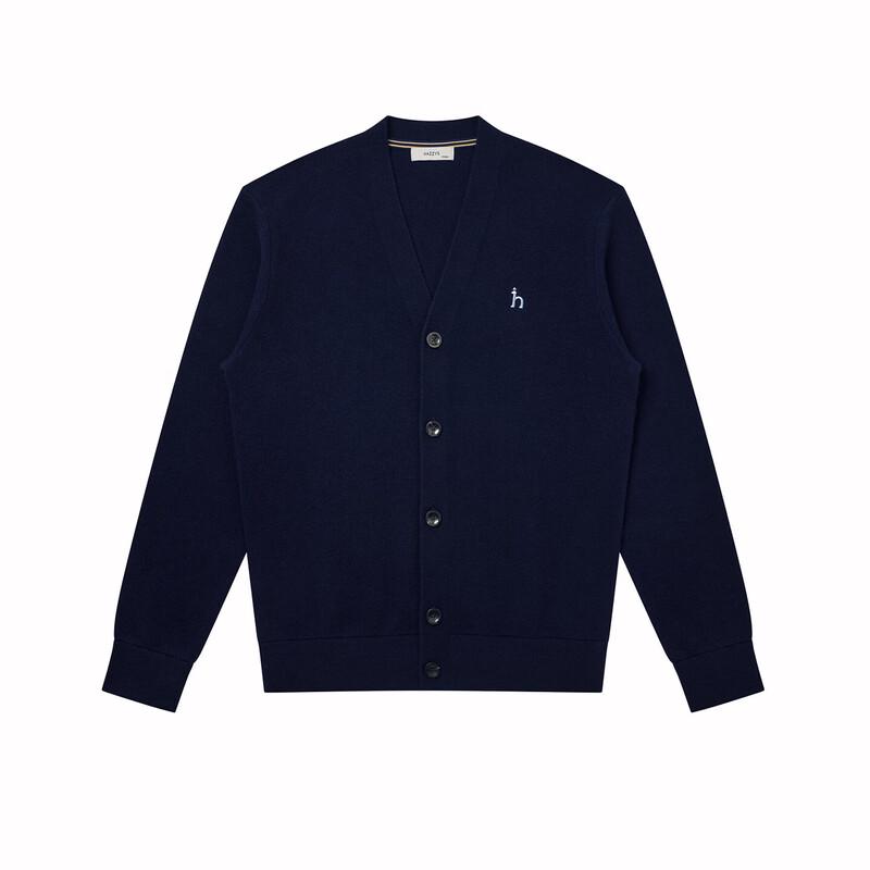 HAZZYS Men's V-Neck Wool Blend Cardigan