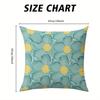 Mint Daisy Art Square Jacquard Pillow Cover for Sofa Office Waist Cushion Cover Home Decorative Pillowcase