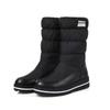 Plus Size Winter Mid-calf Snow Boots Women Warm Plush Blue Red Outdoor Lady Waterproof Wedge Platform Elastic Slip-on Half Boots