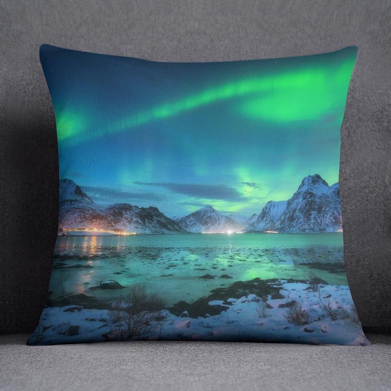 

Коллекция подушек с рисунком снежного неба, подарок для домашнего офиса, декор для спальни, дивана, автомобиля, чехол для подушки 45x45cm