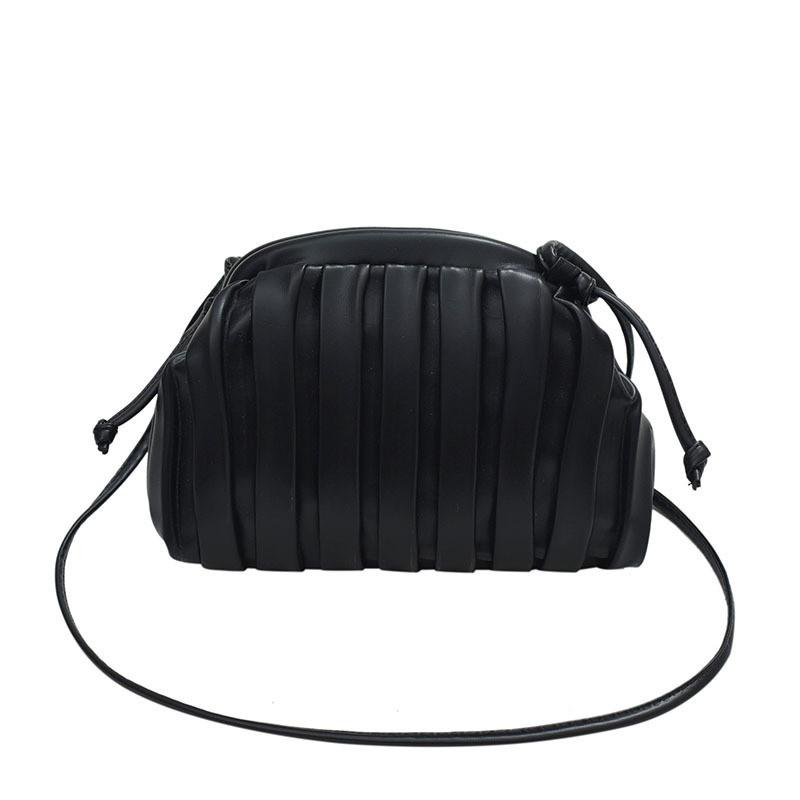 Women s Fashionable Shell Handbag With Ruched Design Vibrant Colors Available чёрный