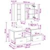Bathroom Furniture Set 4 Pcs Black Oak Engineered Wood and Glass