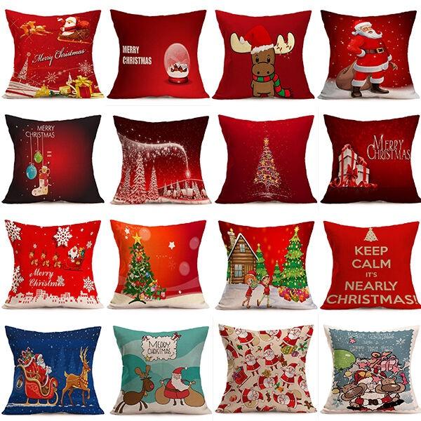 Vibrant Multicolor Christmas Santa Claus Cushion Cover Pillow Case For Stylish Car Decor