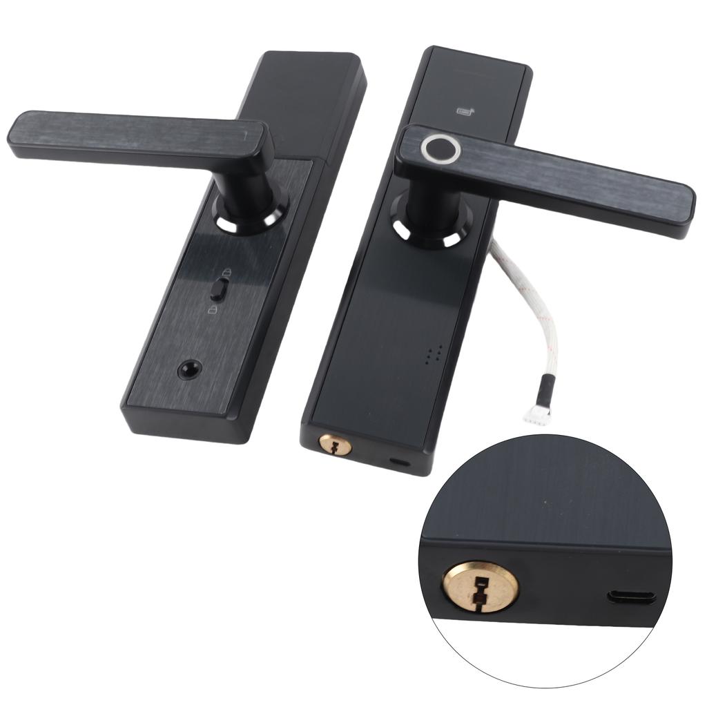 WiFi Touch Screen Fingerprint Password IC Card Smart Door Lock with Mechanical Key for Tuya