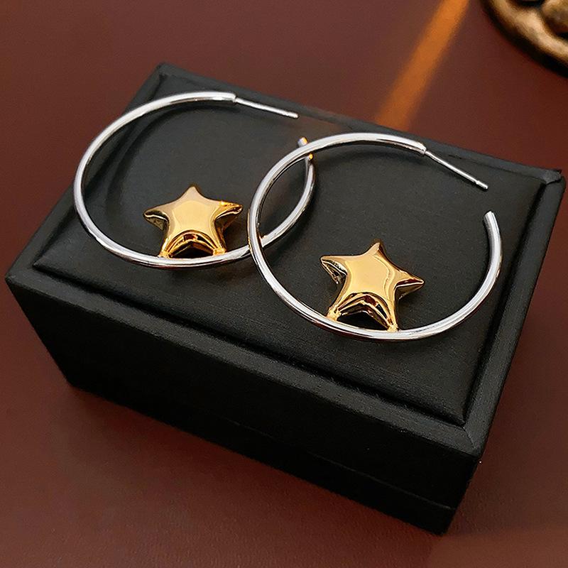 European and American Silver Needle Zircon Earrings: High-End, Versatile, Exaggerated Personality Design