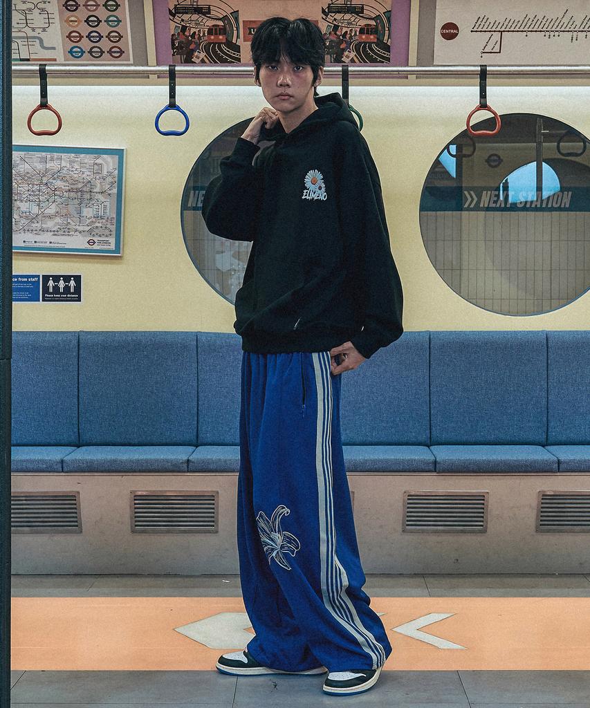 ELIMENO El Hyacinth Cut-Out Taping Track Pants 2 Colors
