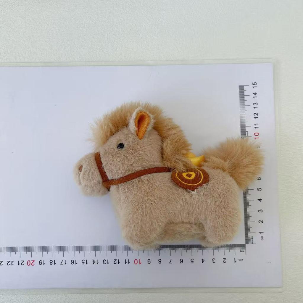Cute Student Bag Pendant Keychains Year of the Horse Mascot Get Rich Immediately Plush Pony Stuffed Toy Bag Charm