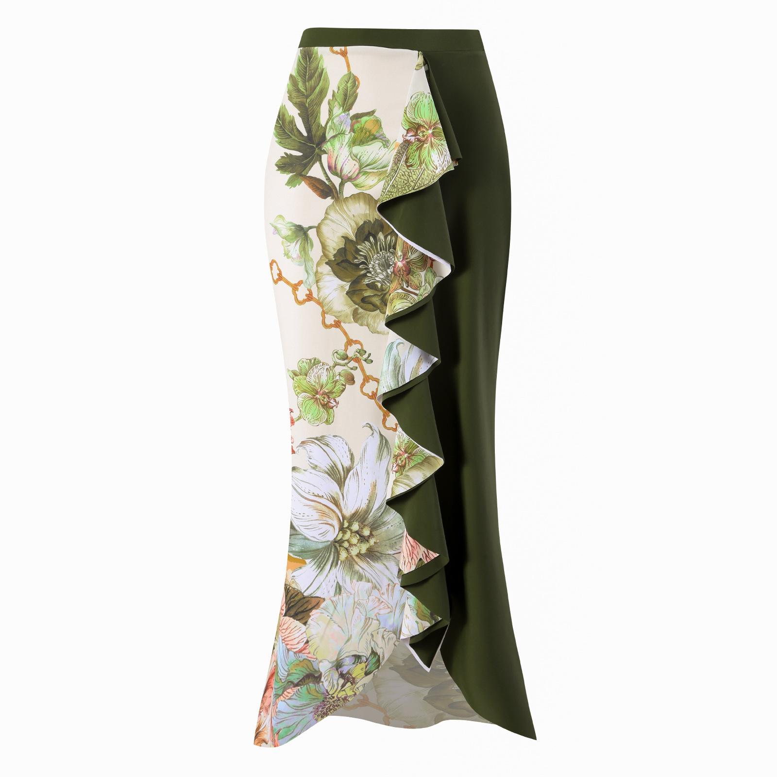 

Новый ретро-купальник с высокой талией, раздельный купальник из трех частей, женский купальник, шифоновый пляжный костюм с юбкой XL