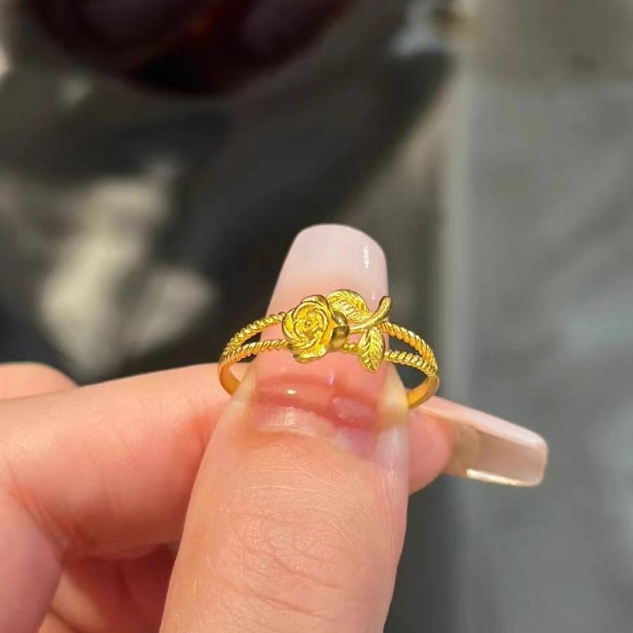 Vietnamese Rose Gold Anime-Inspired Adjustable Ring for Women Open Adjustable