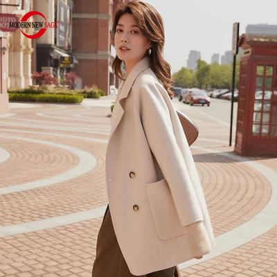 Frauen Wollmantel 100 % Wolle MODERNE NEUE SAGA Winter Warmer Wollmantel Herbst Wolljacken Kaschmirmantel Weiblich