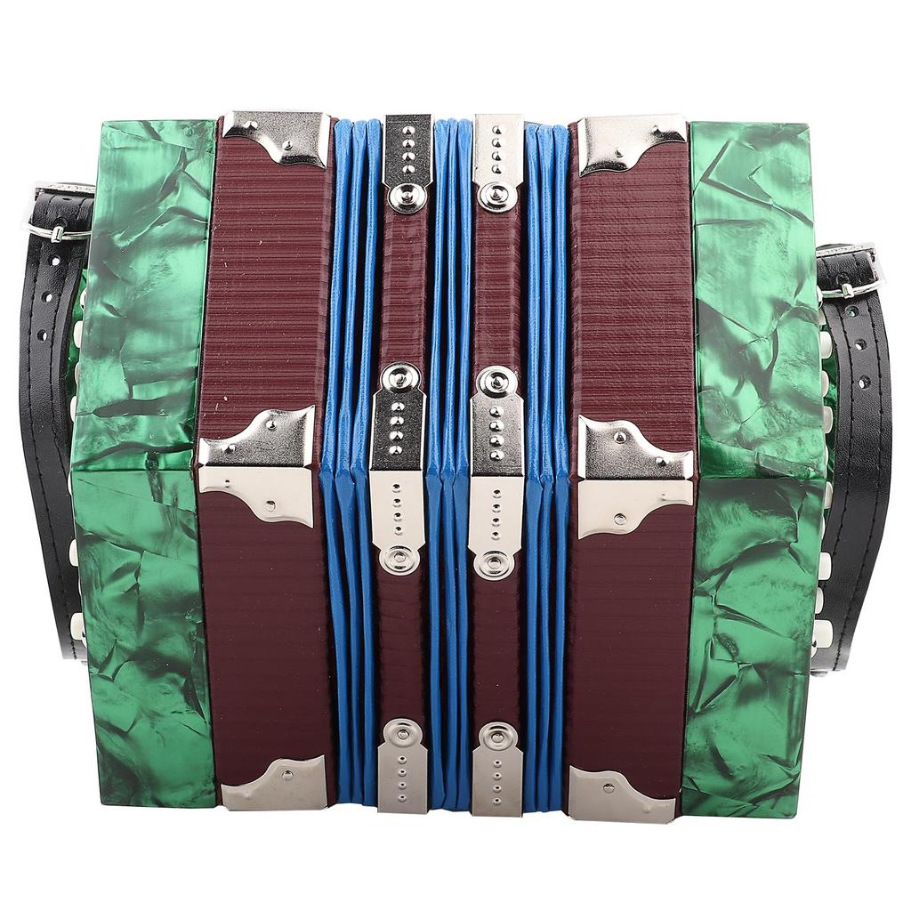 Professional 20 Buttons Accordion Concertina Musical Instrument (Green)