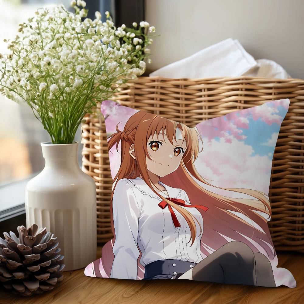A-Asuna Cartoon 45*45cm Cushion Cover Pillow Cover Decor Pillowcase Home Pillowcase For Couch Pillow