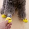 4 Stück/Set Katzen- und Welpenschuhe Niedliche Haustierhundesocken mit gedruckter Rutschsohle zum Schutz und zur Vorbeugung von Schmutz Warme Haustier-Welpensocken