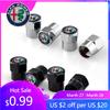 For Alfa Romeo 4Pcs Aluminum Alloy Car Wheel Tire Valve Caps Stem Cover For Alfa Romeo 4C 159 166 Spider Giulia Giulietta 156 To