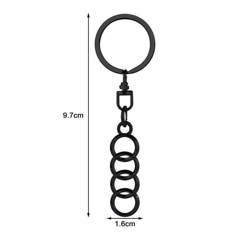 1Pcs 3D Metal Car Badge Keychain Zinc Alloy Keyrings Auto Accessories For Audi A4 A3 A5 A6 A7 A8 Q3 Q5 Q7 Q8 B5 B6 B7 B8 B9 Q7 8P 8V 8L Q7 S4 S5 S6 S7