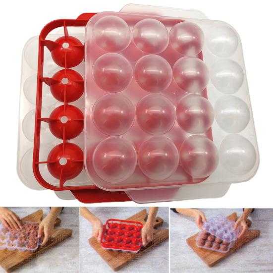 Multi-Function DIY Rice Ball Meatball Mold Transparent Cover Red Meatball Making Tray