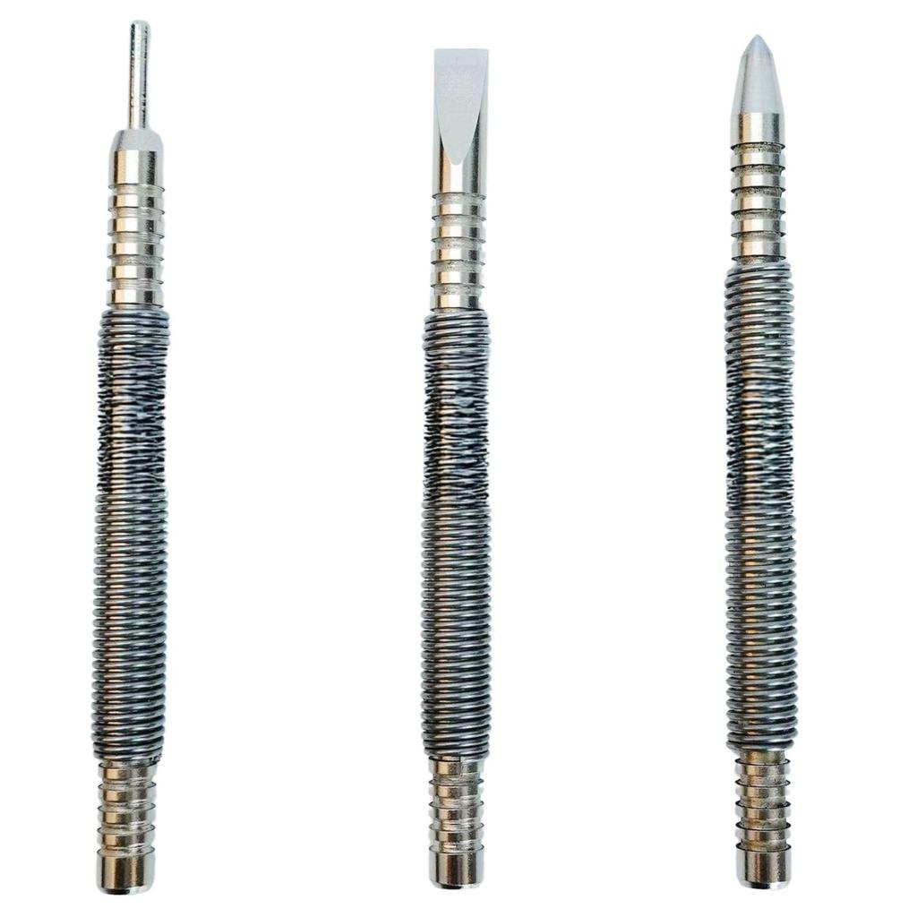 UACT Automatic Center Punch Two Spring Nail Carbon 3500 Set of 3 Punch, Steel, PSI,