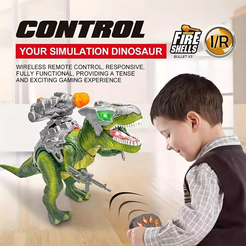 Rc T-Rex, Runs & Roars, Built-In Sound Effects, Birthday Present For Kids 3+, With Remote, Batteries Artificial Alloy Dinosaur Plaything