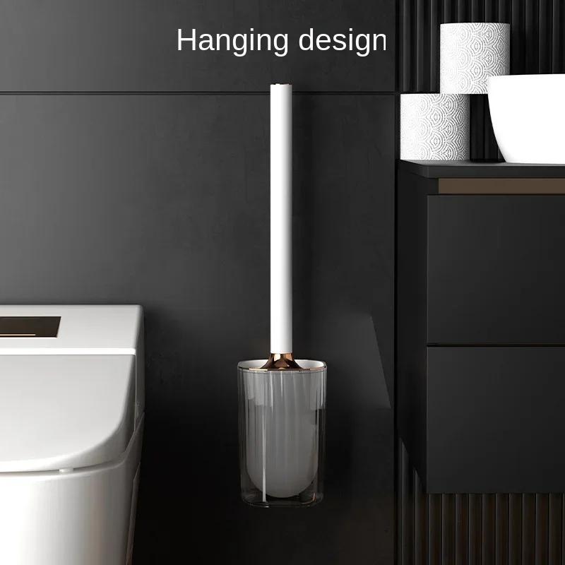 Toiletbürste mit langem Griff ohne toten Winkel Haushalt Wandwaschen Toilettenreinigungsbürsten-Set Abtropfend Anti-Schimmel Haushaltsreinigung