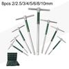8pcs Stainless Steel T Shaped Spanner Set with Sliding Rod Extension for Home Disassembly and Motor Vehicle Repair Maintenance