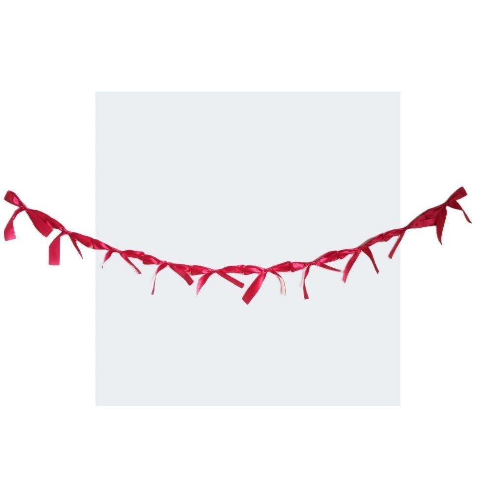Satin Bow Webbing Hanging Garlands Handmade Photo Props Ribbon Banner Pink White Blue Nursery Decor Party Banner