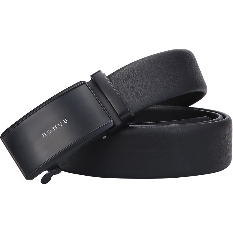 

Honggu Men s Automatic Buckle Top-Grain Leather Belt 120cm