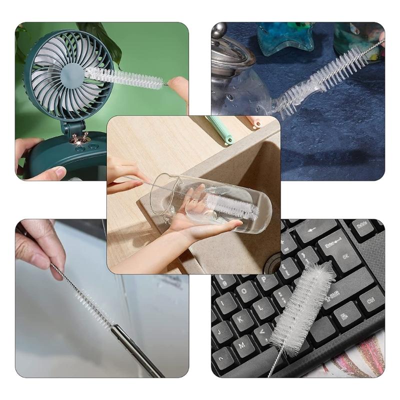 Nylon Bottle Straw Household Cleaning Brush Set Kitchen Cleaning Brushes Tube Bottle Straw Washing Cleaner