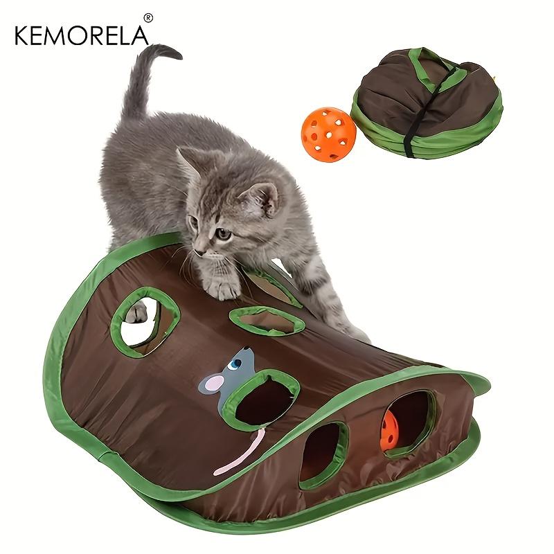  Cute Pet Cat Interactive Hide Seek Game 9 Holes Tunnel Mouse Hunt Intelligence Toy Pet Hidden Hole Kitten Foldable Toys
