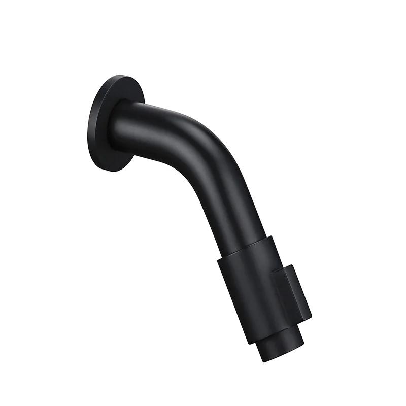 

Bagnolux Solid Brass Wall Mounted Mat Black Color Basin Faucet Bathroom Accessories Cold Water Single Handle Round taps Brass