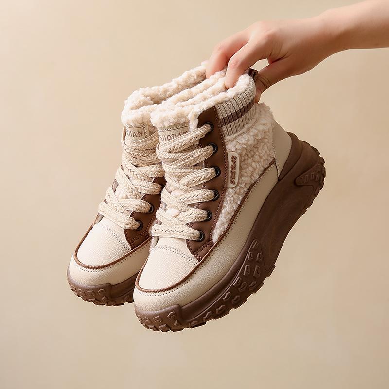 

2025 зимние высокие бархатные кроссовки-папы новая корейская версия ins студентки увеличение роста спортивные теплые повседневные K6720 40