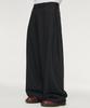 SIGNATURE Multi-Tuck Wide Slacks [Black Stripe]