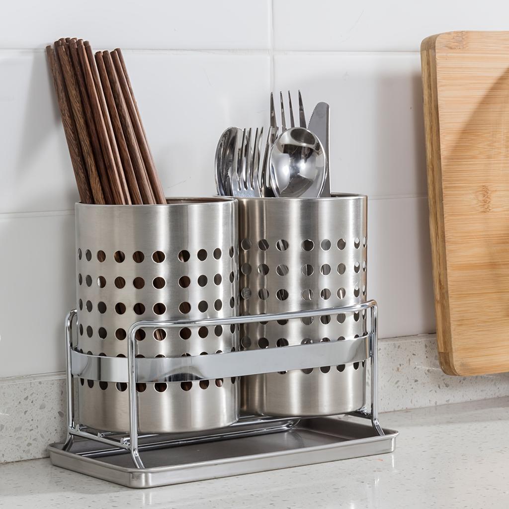 1Set Stainless Steel Chopstick Cartridge, Household Drain Rack, Chopstick Cage, New Kitchen Chopstick Rack, Chopstick Bucket.