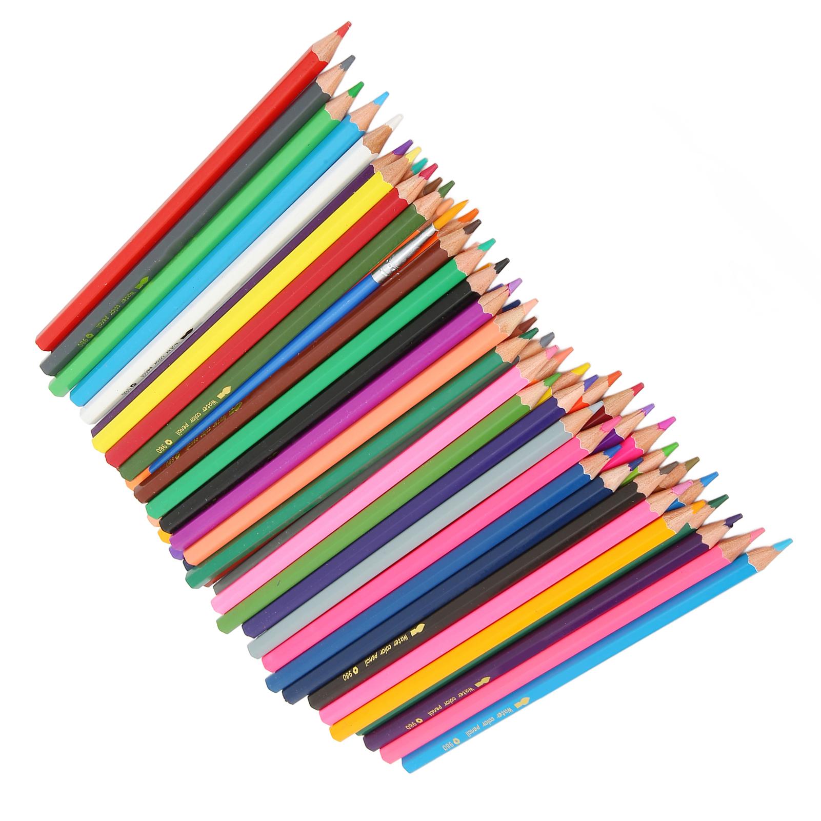 

Акварельные карандаши разных цветов, предварительно заточенные, яркие, шестигранные, держатели для ручек, цветные карандаши для раскрашивания