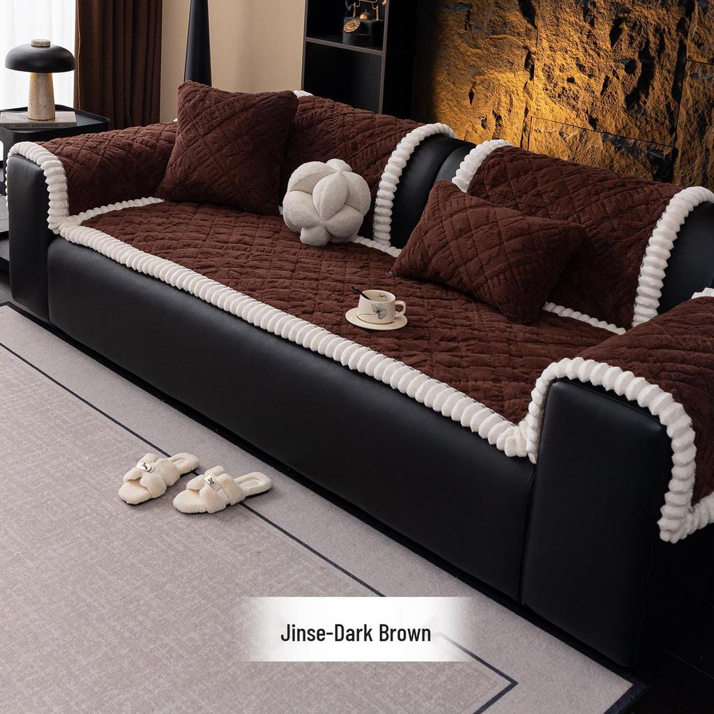2025 Plush Non-slip Sofa Cushion Cover for Autumn and Winter