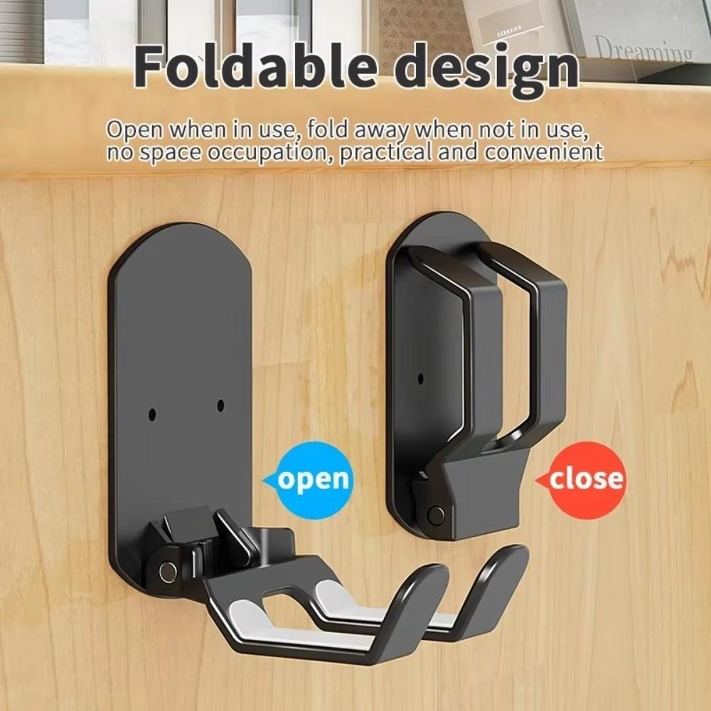 Multifunctional Wall Mount Headphone Hanger Foldable Under Desk Headset Holder  Gaming Accessories