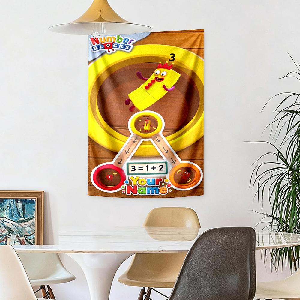 Numberblocks Customize Text Tapestry Decorative Wall Tapestry Vibrant Fade-Resistant Print Great for Living Room Decor Ideal for All Seasons