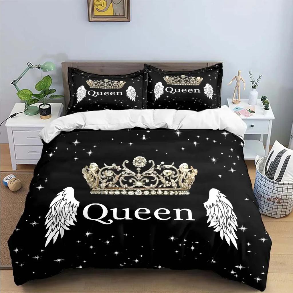 Sale Fashion King Queen Bedding Set Single Twin Full King Size Cute Animals Bed Linen Adults Teens Bedroom Luxury Gift
