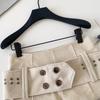 American Retro Low-Waist Corduroy Belted Shorts for Women - Autumn/Winter Fashion