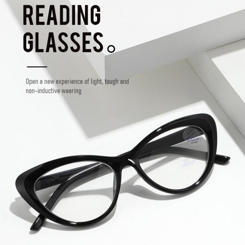 Neutral Fashion Cat-Eye Blue Light Blocking Reading Glasses Women's New Luxury Elegant High-Definition Reading Glasses +3.5+4.0