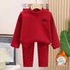 Samt Warmes Unterwäsche-Set für Kinder (Jungen und Mädchen) - Oberteil mit hohem Kragen und Hose für Herbst/Winter.