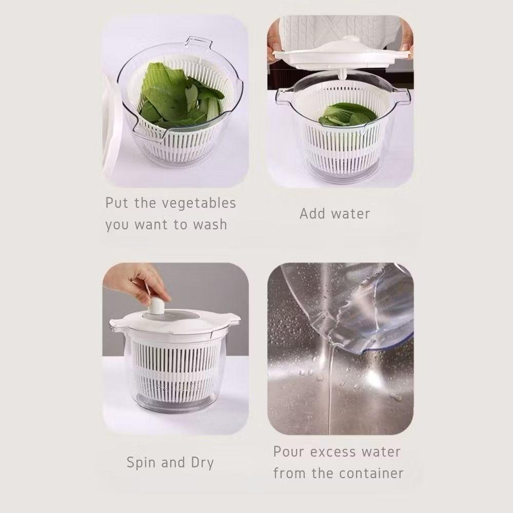 High Quality 2 in 1 Salad Spinner Salad Dryer Household Multifunctional Absorbent Basket Large Capacity Food Strainer