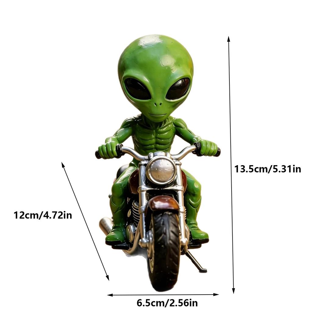 Resin Alien & UFO Statue, Creative Gnome Ornament for Garden Decoration
