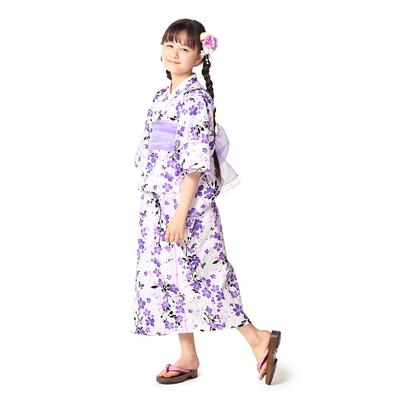 COLORFUL CANDY STYLE Yukata Set 110cm Flower Yukata Yukata Set Dress Fireworks Festival Summer Festival Girls NB700310 Mizuki/Purple Children's
