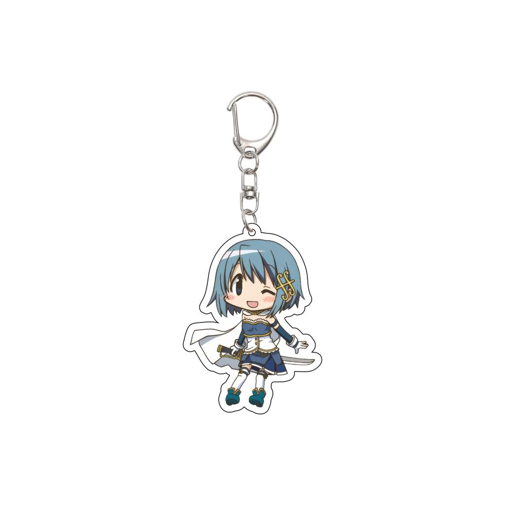 55MM Anime Puella Magi Madok Keychain Kaname Madoka/Akemi Homura/Miki Sayaka Key Chain Acrylic Model Plate Christmas Gifts