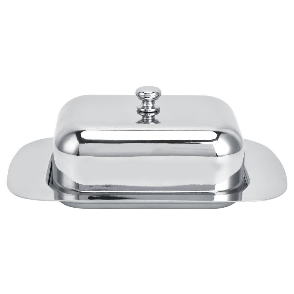 With Cover Handle Cheese Box Container Stainless Steel Metal Cheese Tray Daily Dessert Serving